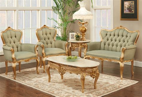 770b Italian Velvet Upholstery French Provincial Style Living Room By