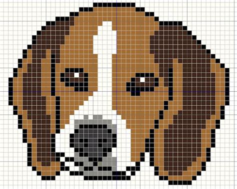 Buzy Bobbins Beagle Puppy Portrait Simple Cross Sitich Design