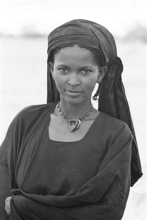 Young Wodaabe Woman Abouza Zinder Tanout Region Niger Negative