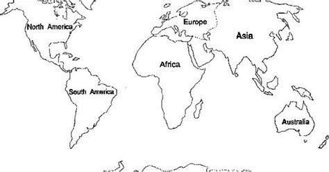 continents coloring pages world map printable pinterest