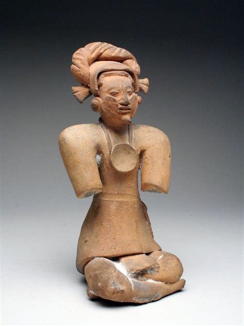 A Seated Maya Jaina Figure Maya Sitting Cross Legged Precolumbian