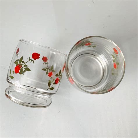 Vintage Anchor Hocking Rose Glasses Old Fashioned Two Etsy Rosé Glasses Vintage T