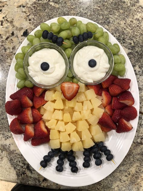 Serve up these light appetizers so you still have plenty of room for all the other eats.from delish. zoo themed baby shower appetizer idea. fruit owl! | Food ...