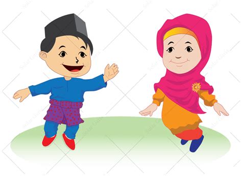 Baju Melayu Cartoon Png Animated Illustration Of Woman Wearing Hijab