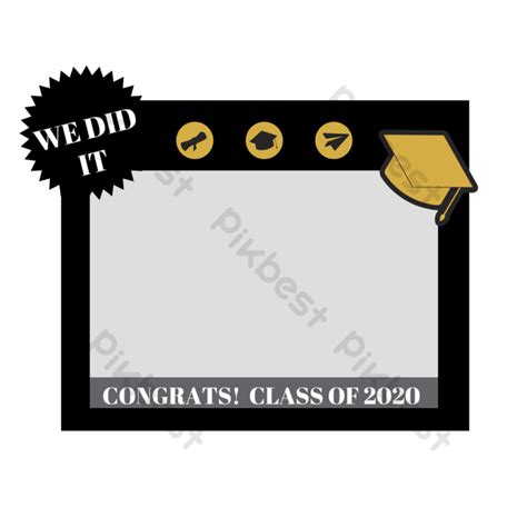 Black And White Art Simple Ins Graduation Border Png Images Psd Free