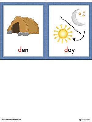 Check spelling or type a new query. Letter D Words and Pictures Printable Cards: Den, Day ...