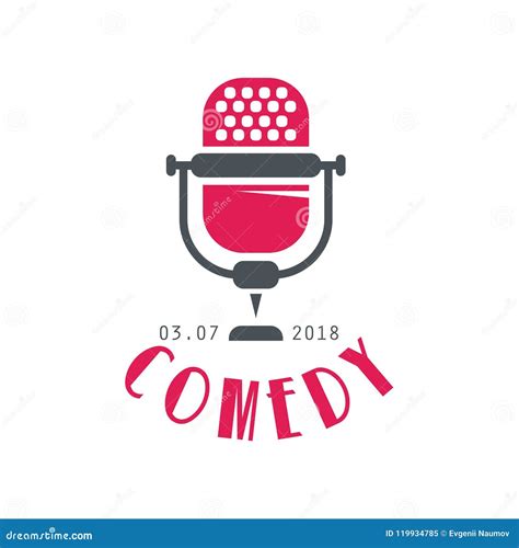 Comedy Logo Design Element For Comedy Show Poster With Date Vector