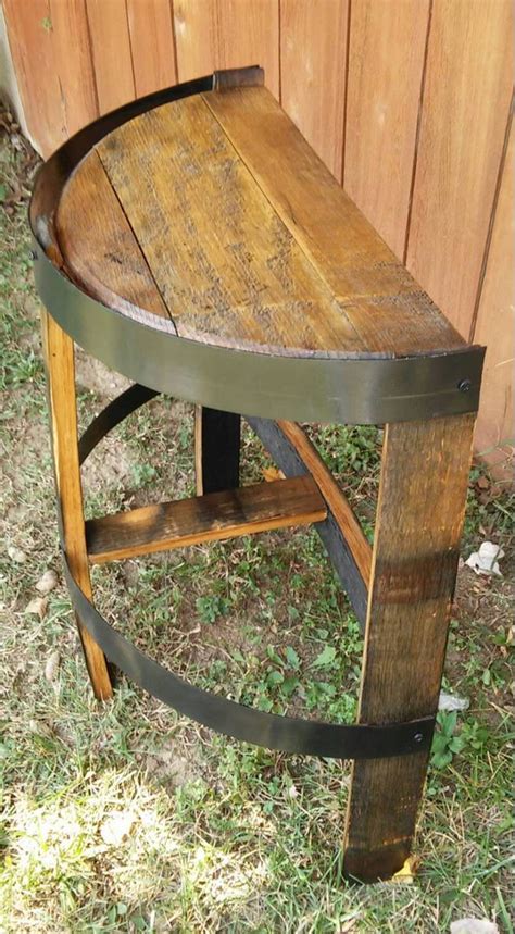 Small Barrel Stave Side Table Made Completely From A Kentucky Bourbon
