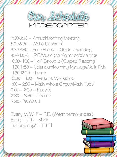 A Look At My Day Kindergarten Daily Schedules Kindergarten Schedule