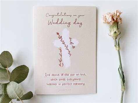Congratulations On Your Wedding Day Card Christian Card Etsy