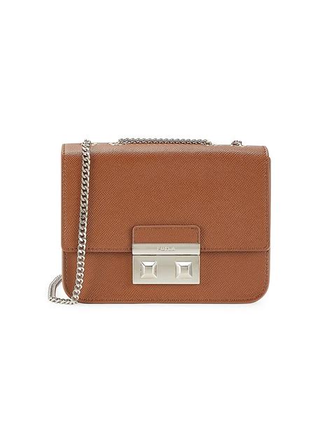 Furla Mini Bella Leather Shoulder Bag In Brown Lyst