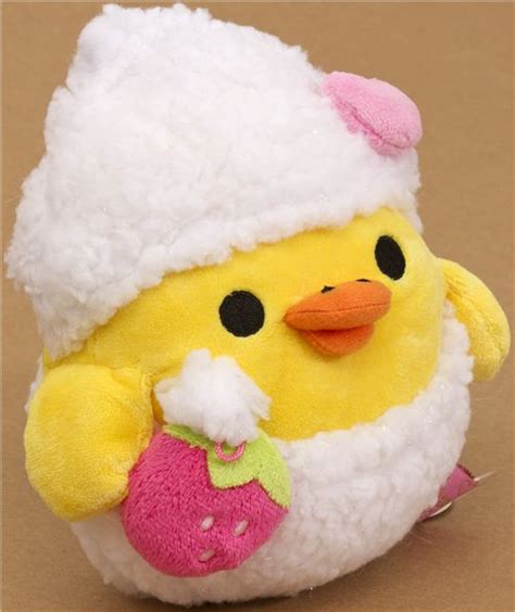 Kiiroitori Yellow Plush Chick With Bathing Foam Strawberry Plush Toys