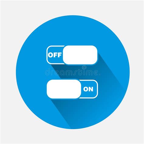 Vector Image On Off Switch On Blue Background Flat Image Stock