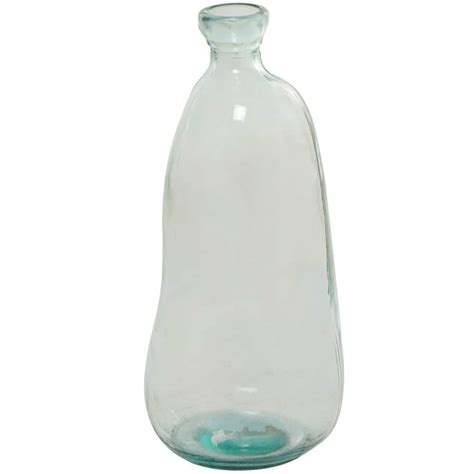 Litton Lane Clear Spanish Recycled Glass Decorative Vase 043311 The Home Depot
