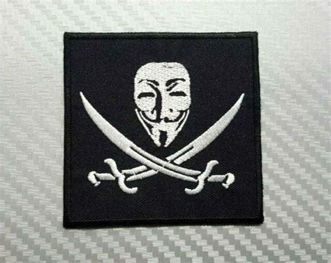 V For Vendetta Anonymous Guy Fawkes Mask Hacker Embroidered Patch Iron