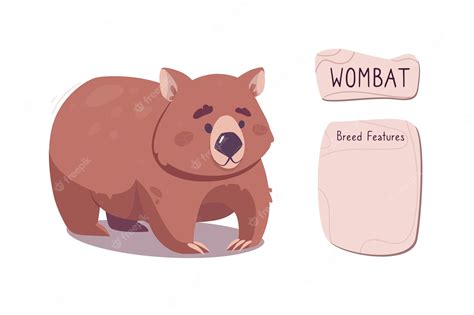 Premium Vector Cute Marsupial Beast Wombat Vector