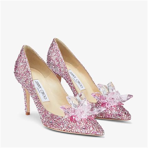 Rose Mix Crystal Covered Pointy Toe Pumps Alia Pre Fall Jimmy Choo