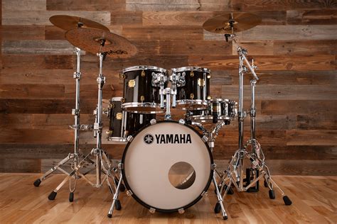 Yamaha Maple Custom 4 Piece Drum Kit Black Maple Stain Pre Loved