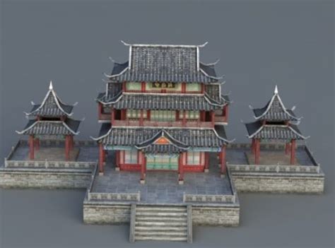 Ancient Chinese Buildings Architecture 3d Model Max 123free3dmodels