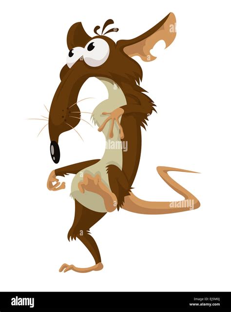 Vector Image Of Cartoon Funny Crazy Rat Stock Photo Alamy