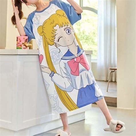 Cute Summer Sailor Moon Homewear Pajamas Dress Mk16251