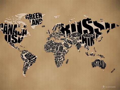 Typographic World Map By Vladstudio On Deviantart