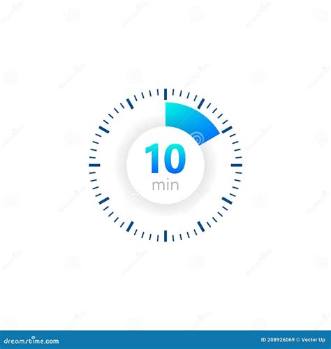 The 10 Minutes, Stopwatch Vector Icon, Digital Timer. Clock and Watch