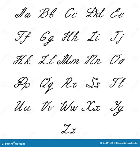 Vector Hand Drawn Alphabet Handwritten Letters Handwritten Script