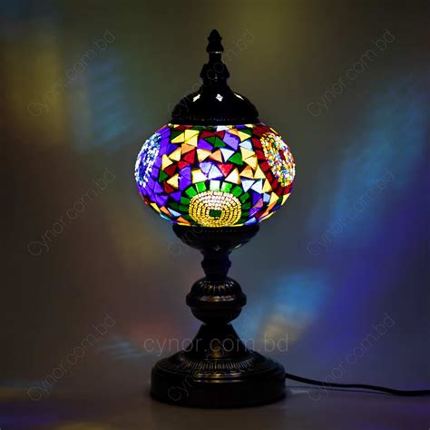 Multi Color Glass Design Mosaic Turkish Table Lamp Cynor
