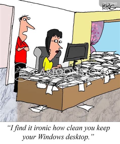 Cluttered Desk Messy Office Cartoon Portable Work Tables