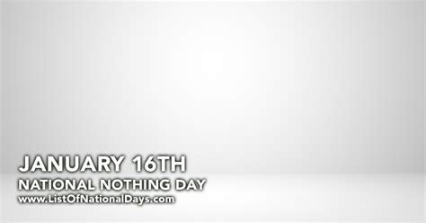 National Nothing Day List Of National Days