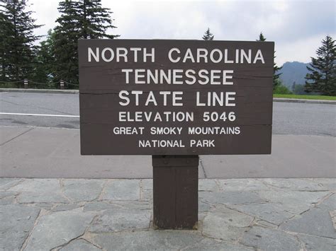 North Carolina Tennessee State Line Newfound Gap Road Great Smoky