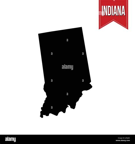 Map Of Indiana On White Background Vector Illustration Stock Vector