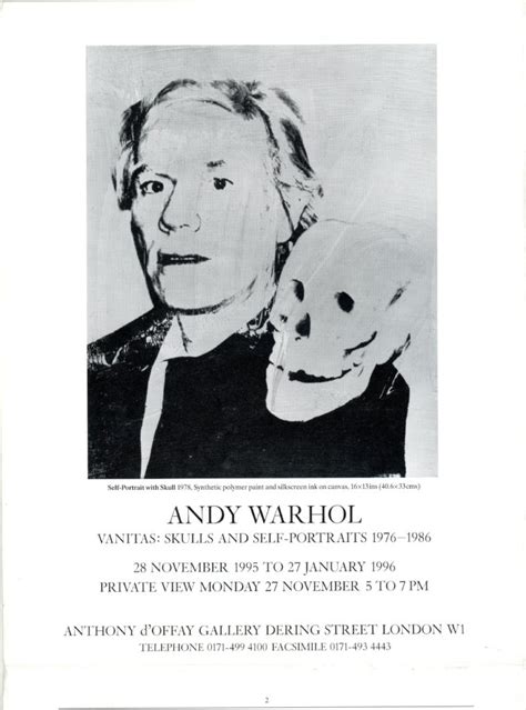Gallery 98 Andy Warhol “skulls” 1976 Large Folded Poster For The