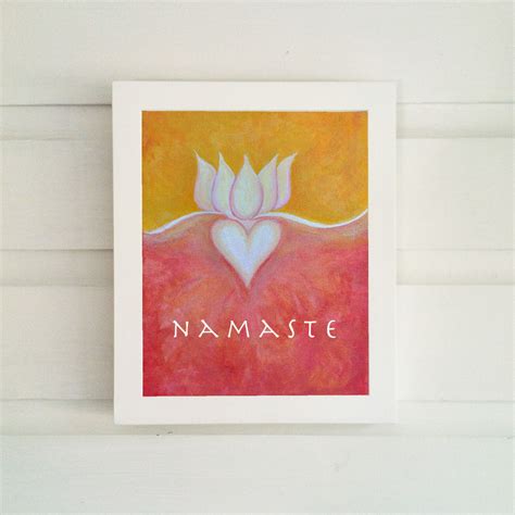 Namaste Wall Art Golden Yellow And Rose Hues Yoga Art