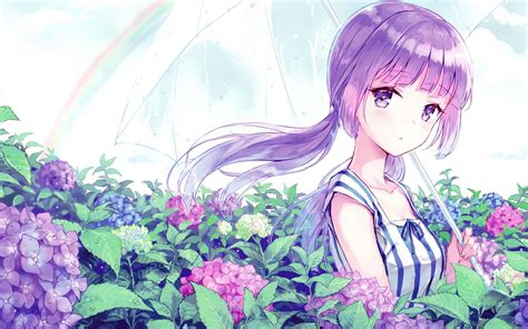 Magic Anime Girl With Purple Hair Peakjuli