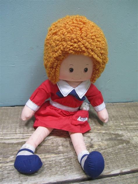Vintage Knickerbocker Annie 1982 Plush Toy Doll With Sandy In Pocket 15