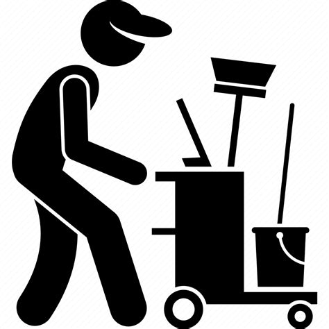 Cart Cleaner Cleaning Industrial Janitor Tool Icon Download On