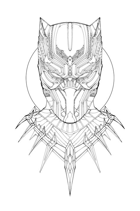 Printable black panther face coloring pages. Black panther coloring pages to download and print for free