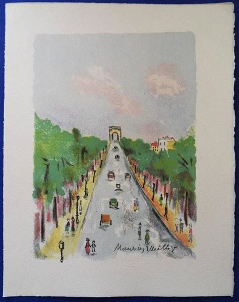 Maurice Utrillo The Champs Elysées Original Signed Lithograph 197