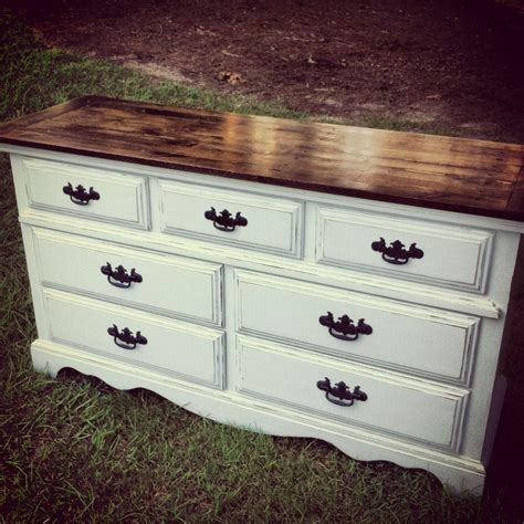 Vintage Dresser With Rustic Stained Top