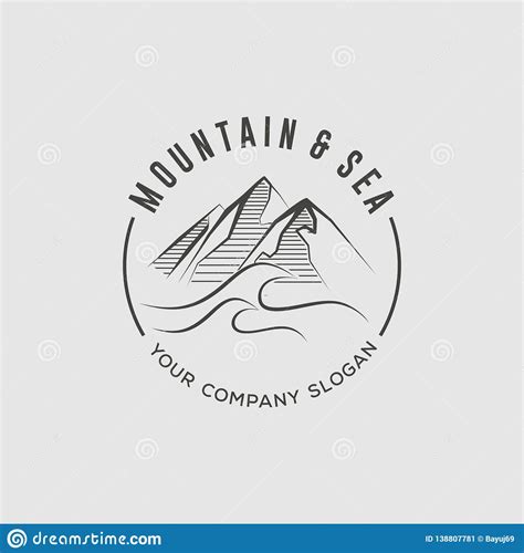 Mountain And Sea Logo Design Template Stock Vector Illustration Of