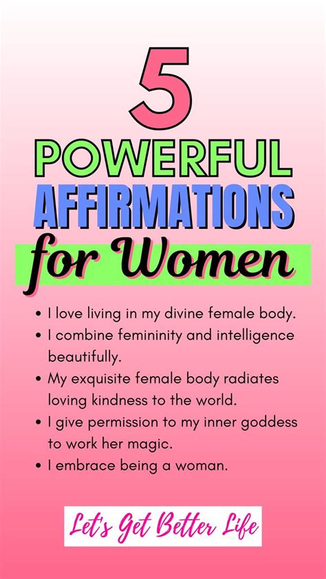 5 Powerful Affirmations For Women An Immersive Guide By Let S Get