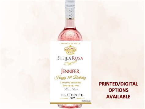 Custom Wine Labelcustom Stella Rosa Labelcustom Wine T750ml Wine Label Rosecustom Stella