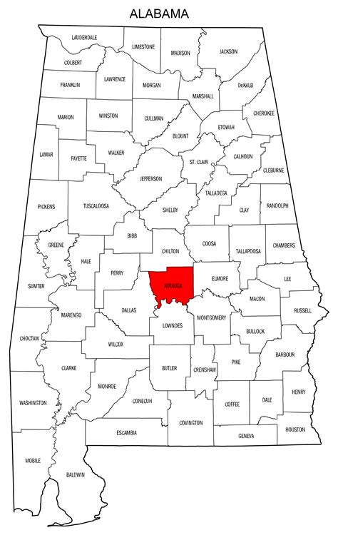 Alabama County Map Printable State Map With County Lines Diy