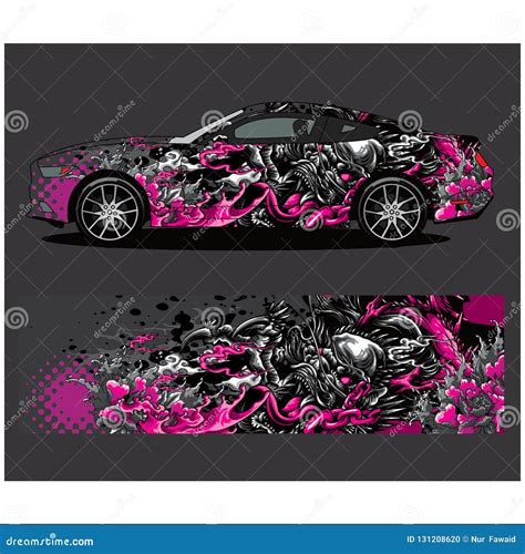Vinyl Car Hood Wrap Full Color Graphics Decal Dragon Flight With Flame