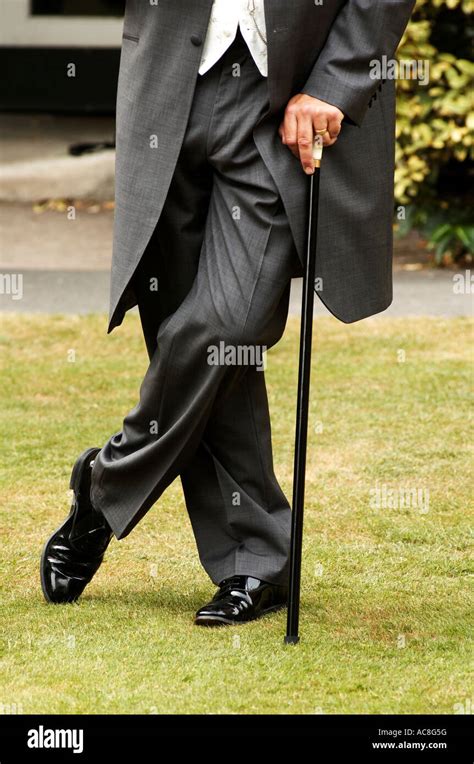 Man In Top Hat And Tails With Stick Stock Photo Alamy