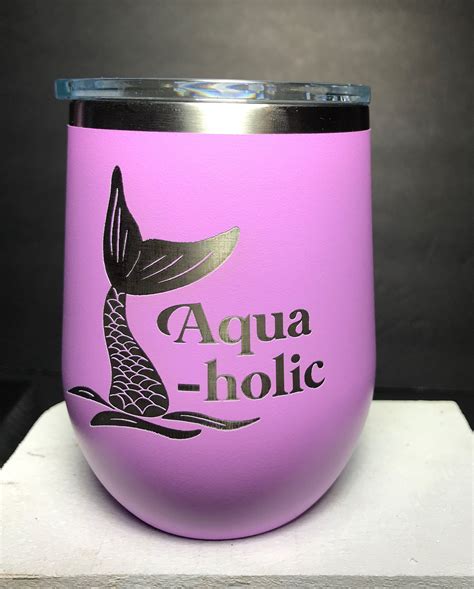 Aquaholic Is Laser Etched On This Powder Coated Stainless Steel 12 Oz