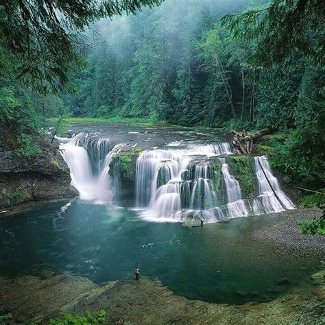 Lower Lewis River Falls Washington Usa Waterfall Beautiful Places