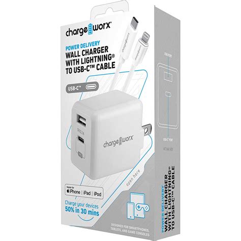 Chargeworx Usb C To Lightning Cable And Wall Charger With Power Delivery